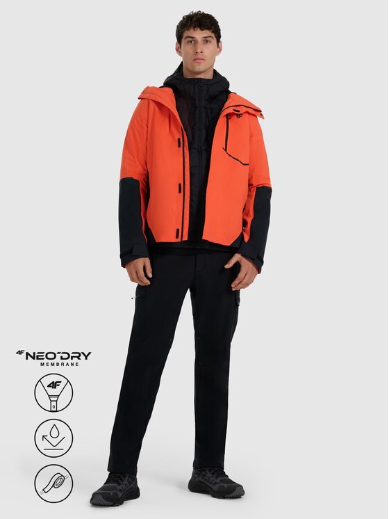 4F 4F Kurtka wielofunkcyjna HALNY Czerwony Regular Fit