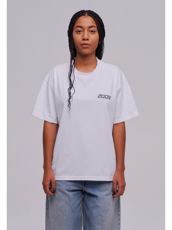 2005 2005 Tričko Basic Biela Oversize
