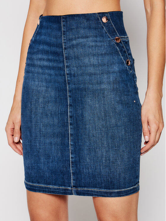 Guess Guess Fustă de blugi W1GD60 D4CS3 Bleumarin Slim Fit