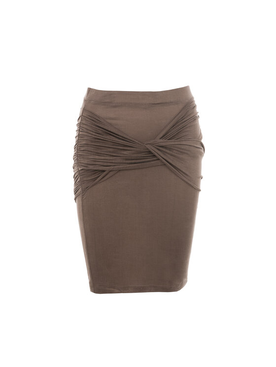 BENU BENU Pouzdrová sukně SPÓDNICA MOKKA CUPRO Hnědá Slim Fit