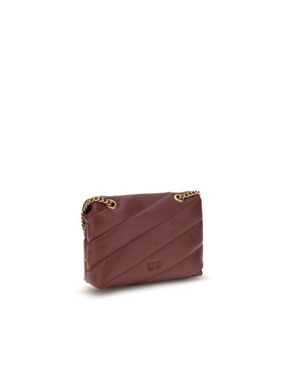 PINKO PINKO Torebka Bordeaux Calf Leather Bos Taurus Shoulder Bordowy