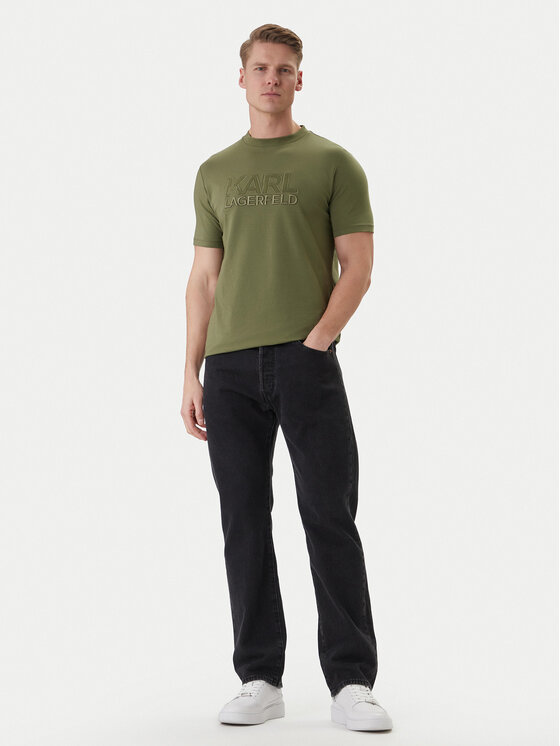 KARL LAGERFELD KARL LAGERFELD Tričko 755035 562221 Zelená Regular Fit