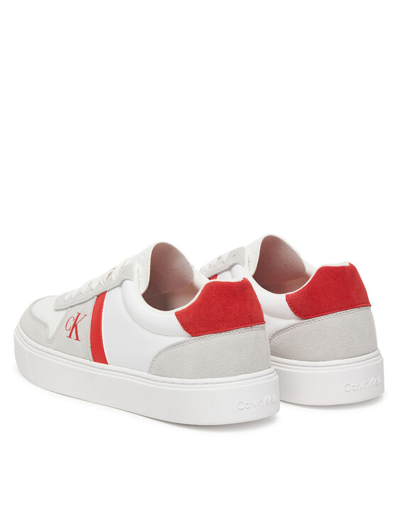 Calvin Klein Calvin Klein Sneakersy Mixed Texture Lace Up Cupsole Trainers YM0YM01395 Bílá
