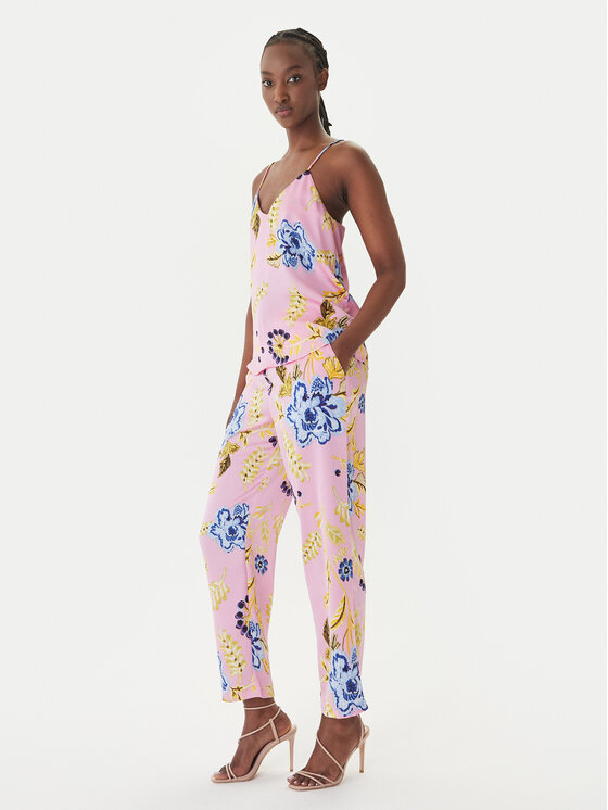 LOLA CASADEMUNT LOLA CASADEMUNT Kalhoty z materiálu LS2614023 Růžová Slim Fit