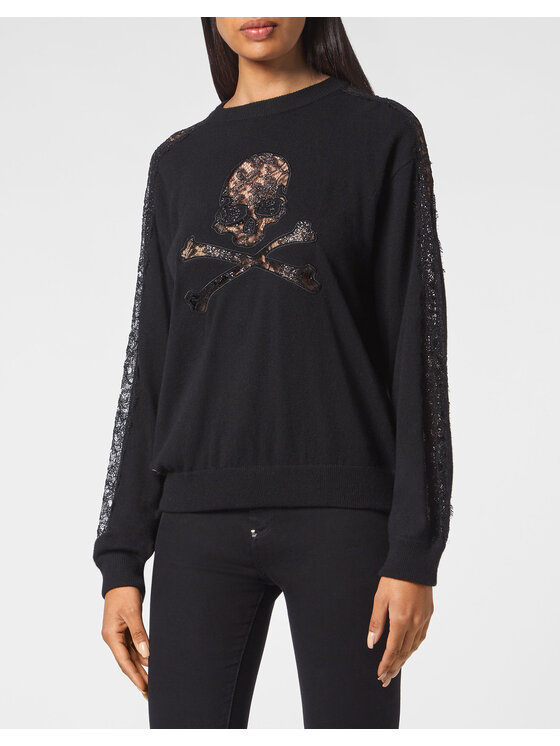 PHILIPP PLEIN PHILIPP PLEIN Sweter 8669 Czarny Regular Fit