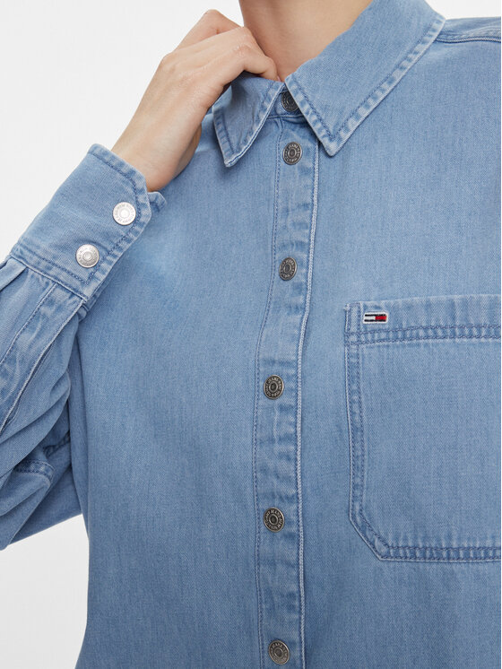 Tommy Jeans Tommy Jeans Τζιν πουκάμισο DW0DW17355 Μπλε Oversize