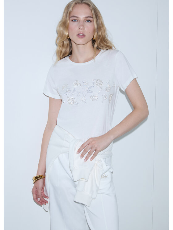Liu Jo Liu Jo T-shirt TF6242JS923L9502 Bianco Regular Fit