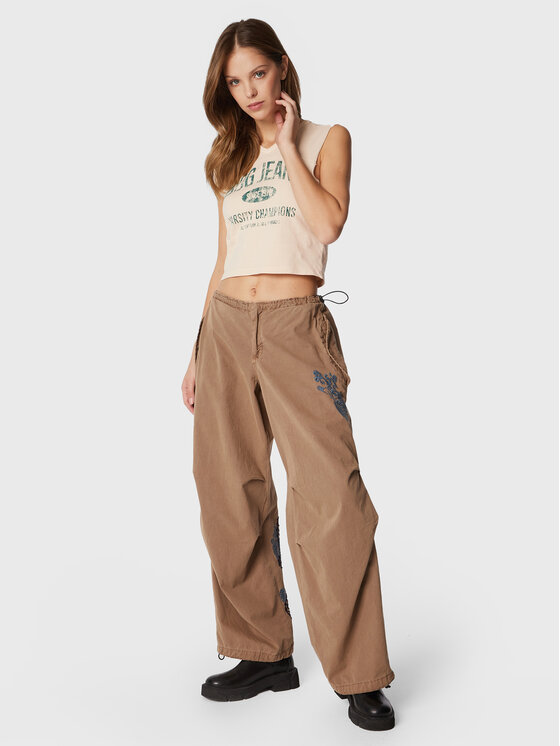 Pantaloni di tessuto 75443549 Beige Relaxed Fit