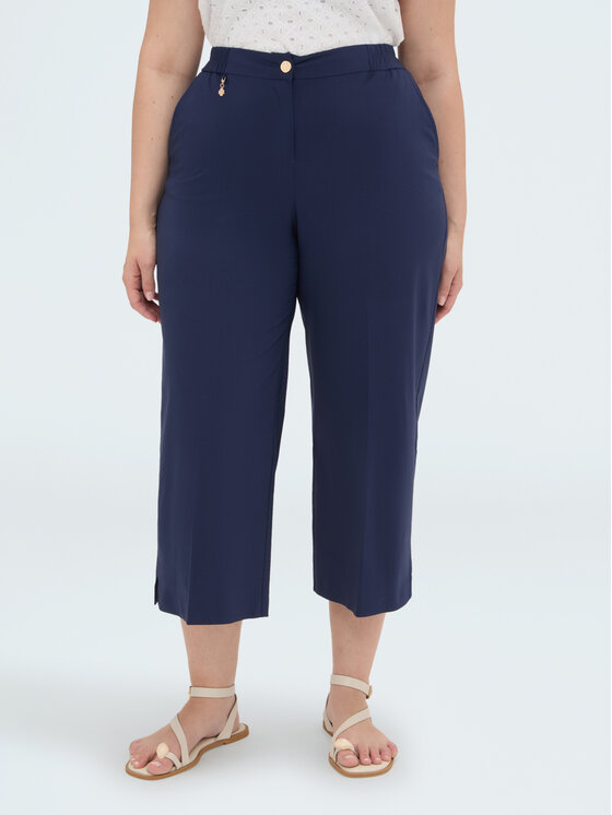 Fiorella Rubino Fiorella Rubino Pantaloni di tessuto P042L002400N034 Blu Cropp Fit