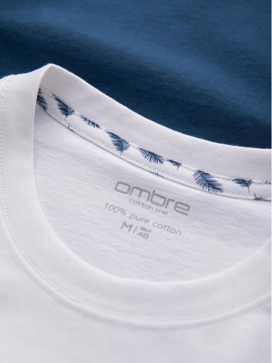 Ombre Ombre T-Shirt S2043 Modrá Regular Fit