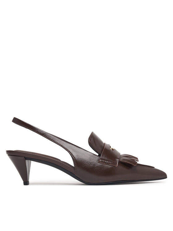 Tommy Hilfiger Tommy Hilfiger Обувки на ток Th Penny Bar Pointy Sling Back FW0FW09535 Кафяв