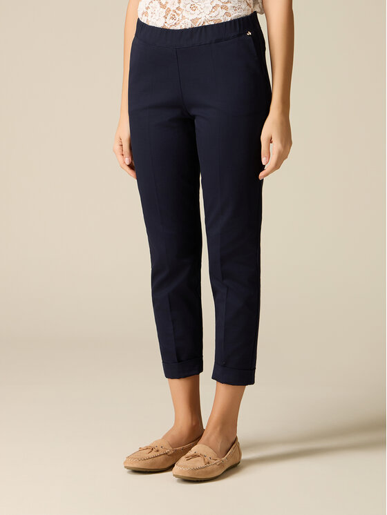 Oltre Oltre Pantaloni di tessuto P731R009307N034 Blu Regular Fit