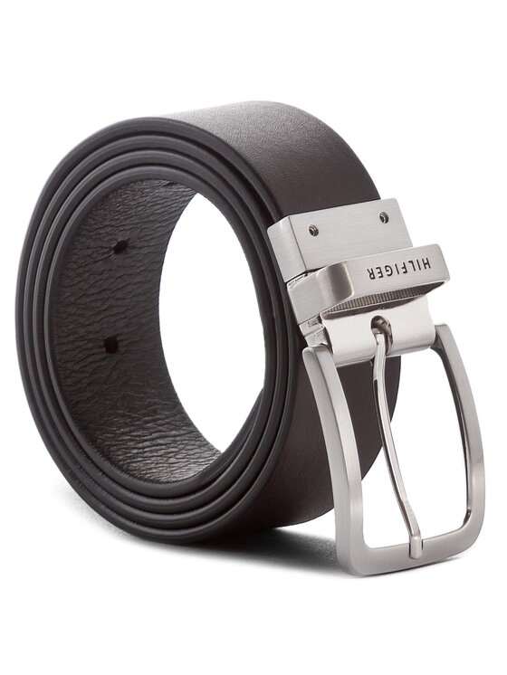 Tommy Hilfiger Pánský pásek Hilfiger Loop Belt 3.5 Rev AM0AM03111 90 Černá