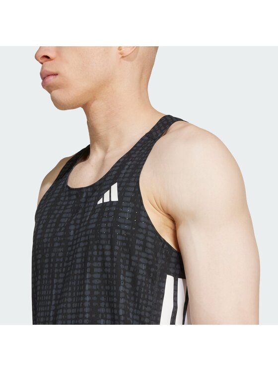 adidas adidas Tank top Adizero Running Szary Slim Fit