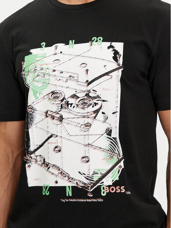 BOSS Boss Tričko Te_Cassatte 50516003 Čierna Regular Fit