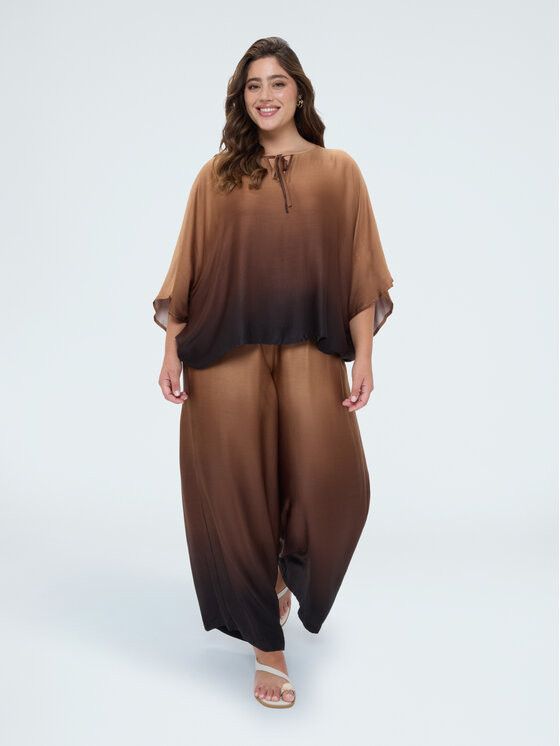 Fiorella Rubino Fiorella Rubino Bluzka 2031E000388N0V2 Brązowy A-Line Fit