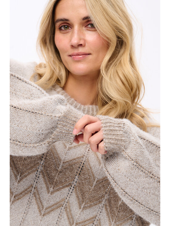 blue shadow blue shadow Sweter Kolise Brązowy Regular Fit