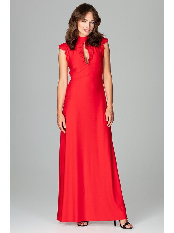 Lenitif Lenitif Vestito K486 Rosso Regular Fit
