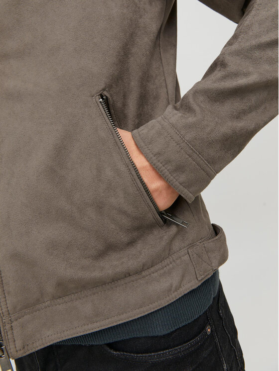 Jack&Jones Jack&Jones Geacă din imitație de piele Rocky 12147218 Gri Regular Fit