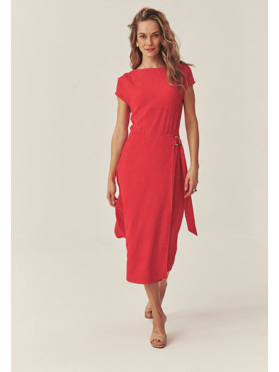 TATUUM Tatuum Sukienka dzianinowa SADI Czerwony Flare Fit