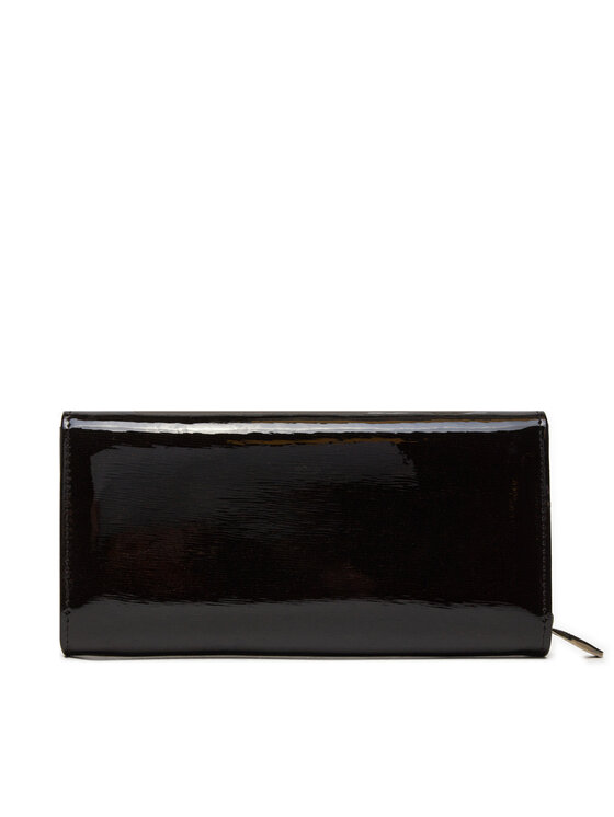 Pierre Cardin Portafoglio Donna In Vera Pelle Con Portamonete Lampo, 18.5x9.5cm, Nero Elegante