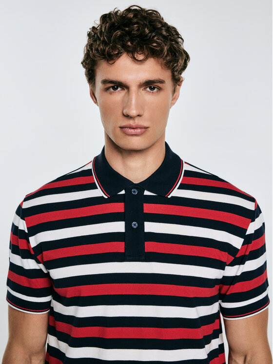 BIG STAR BIG STAR Polo SEULIR Czerwony Basic Fit