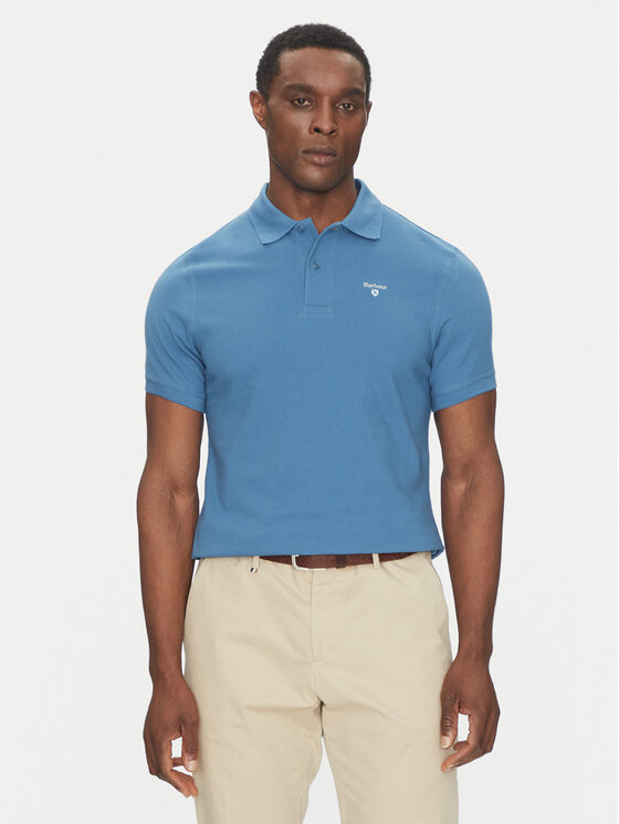 Barbour Polo Original Sports MML0358BU67 Blu Tailored Fit, taglia : M