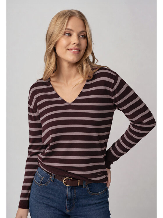 Volcano Volcano Sweter S-TOLA Fioletowy Regular Fit