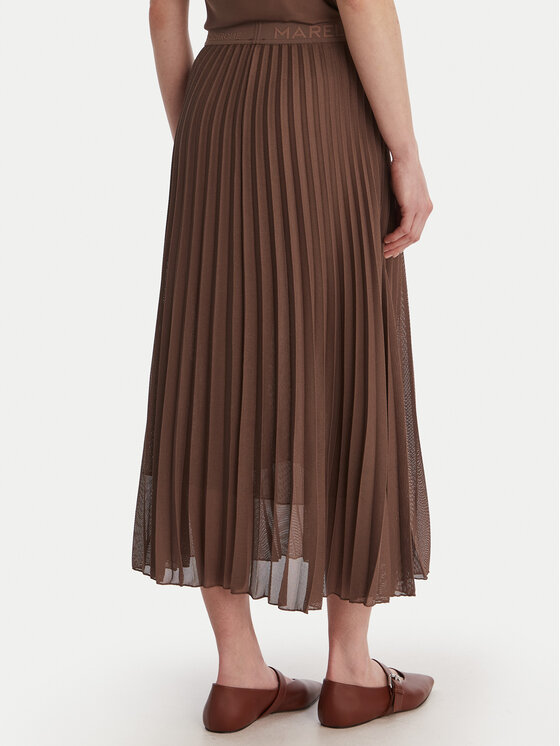 Marella Marella Plesirana suknja Gabbia 2613101085 Smeđa Regular Fit
