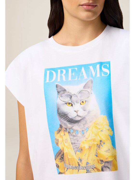 Oltre Oltre T-shirt G025J004382N011 Bianco Regular Fit