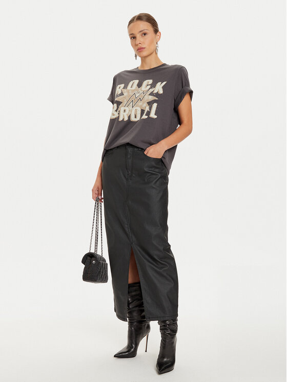 Noisy May Noisy May Спідниця зі штучної шкіри Kath 27031002 Чорний Regular Fit