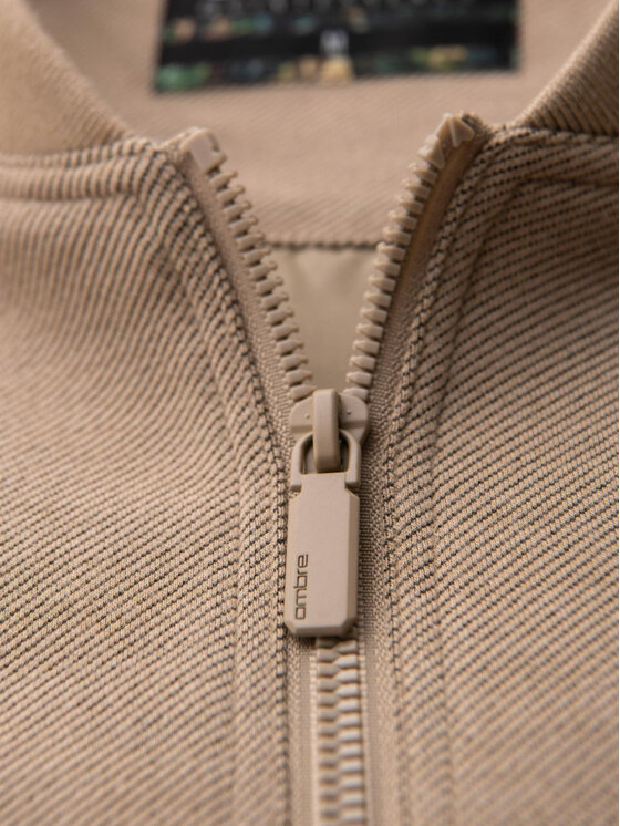 Ombre Ombre Kurtka bomber OM-JANP-0159 Beżowy Regular Fit