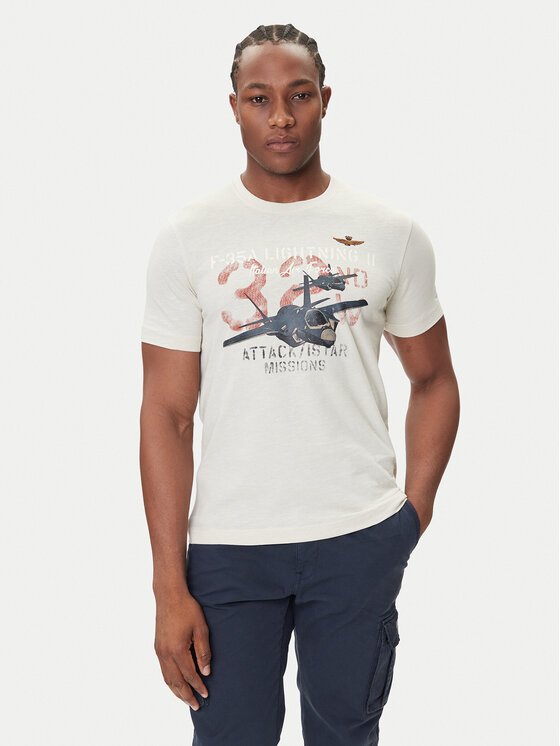 Aeronautica Militare Aeronautica Militare Marškinėliai 252TS2472UJ00708 Écru Regular Fit