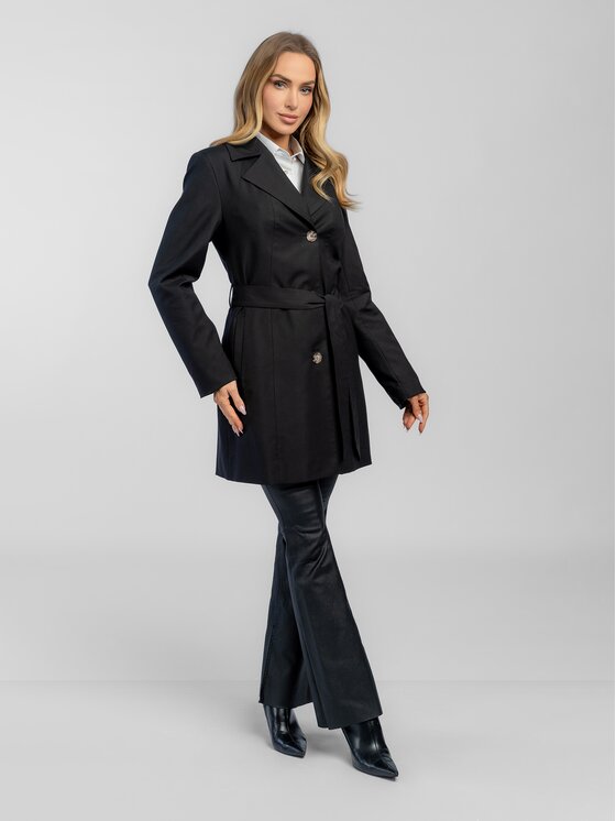 Salme Salme Trenčkot Lena Černá Regular Fit