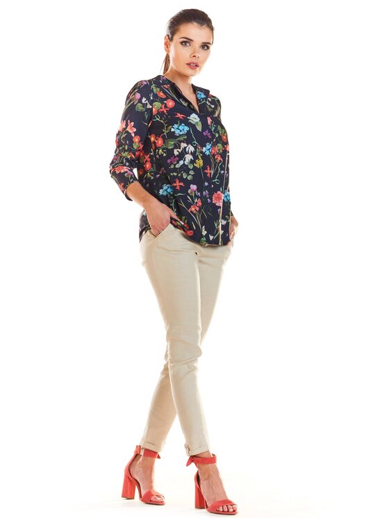 Infinite You Infinite You Bluzka M193 Granatowy Basic Fit