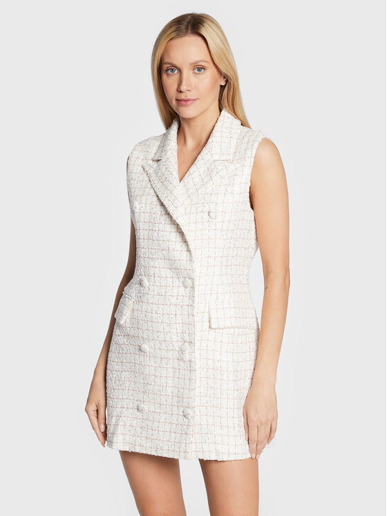 Glamorous Glamorous Džemper haljina CK6798 Bijela Regular Fit