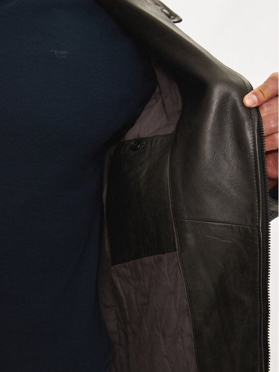 Mustang Mustang Lederjacke 310-23-167 Schwarz Regular Fit