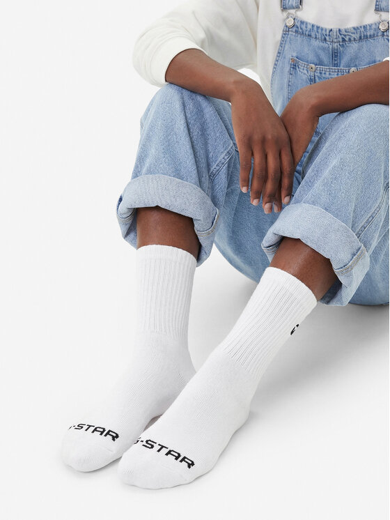 G-Star Raw G-Star Raw Довгі шкарпетки CEO_AS_G-STAR_313_W_AW25 (3-PACK) Білий