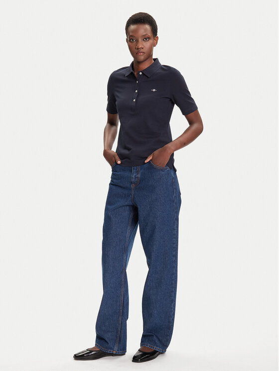 Gant Gant Polo Shield 4202231 Granatowy Slim Fit