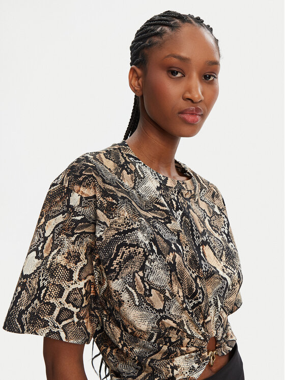 Just Cavalli Just Cavalli T-shirt 78PAHE01 Smeđa Regular Fit