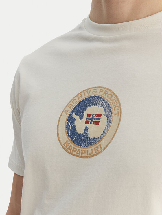 Napapijri Napapijri Тишърт S-Phos NP0A4G5A Екрю Relaxed Fit