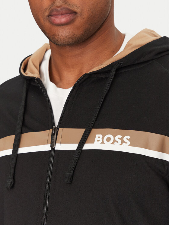 BOSS BOSS Džemperis ar kapuci Authentic 50540683 Melns Regular Fit
