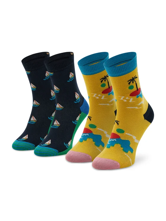 Happy Socks 2er-Set hohe Kindersocken KIIT02-6500 Bunt
