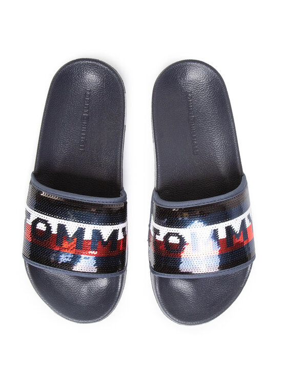 Tommy Hilfiger Tommy Hilfiger Ciabatte Sequins Pool Slide FW0FW04802 Blu scuro