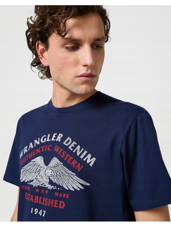 Wrangler Wrangler T-Shirt Americana Tee Niebieski Oversize