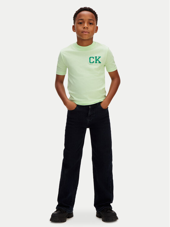 Calvin Klein Calvin Klein Majica Heritage LVCKSJA09B Zelena Regular Fit