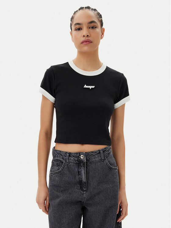 HUGO HUGO T-shirt Dalia 50537476 Crna Slim Fit