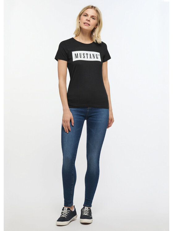 Mustang Mustang T-Shirt Alina C Logo Tee Czarny Regular Fit