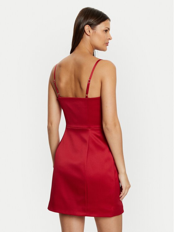 Guess Guess Rochie cocktail W5RK42 WH0M2 Roșu Slim Fit