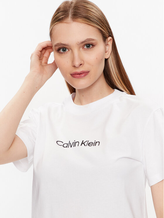 T-Shirt K20K205448 Calvin Logo Weiß Regular Fit Klein Hero